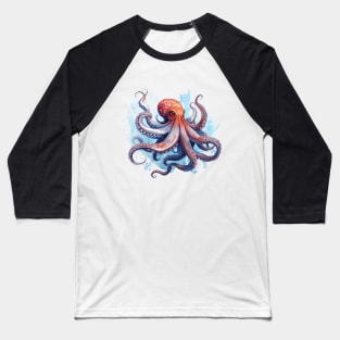 Orange Octopus Baseball T-Shirt